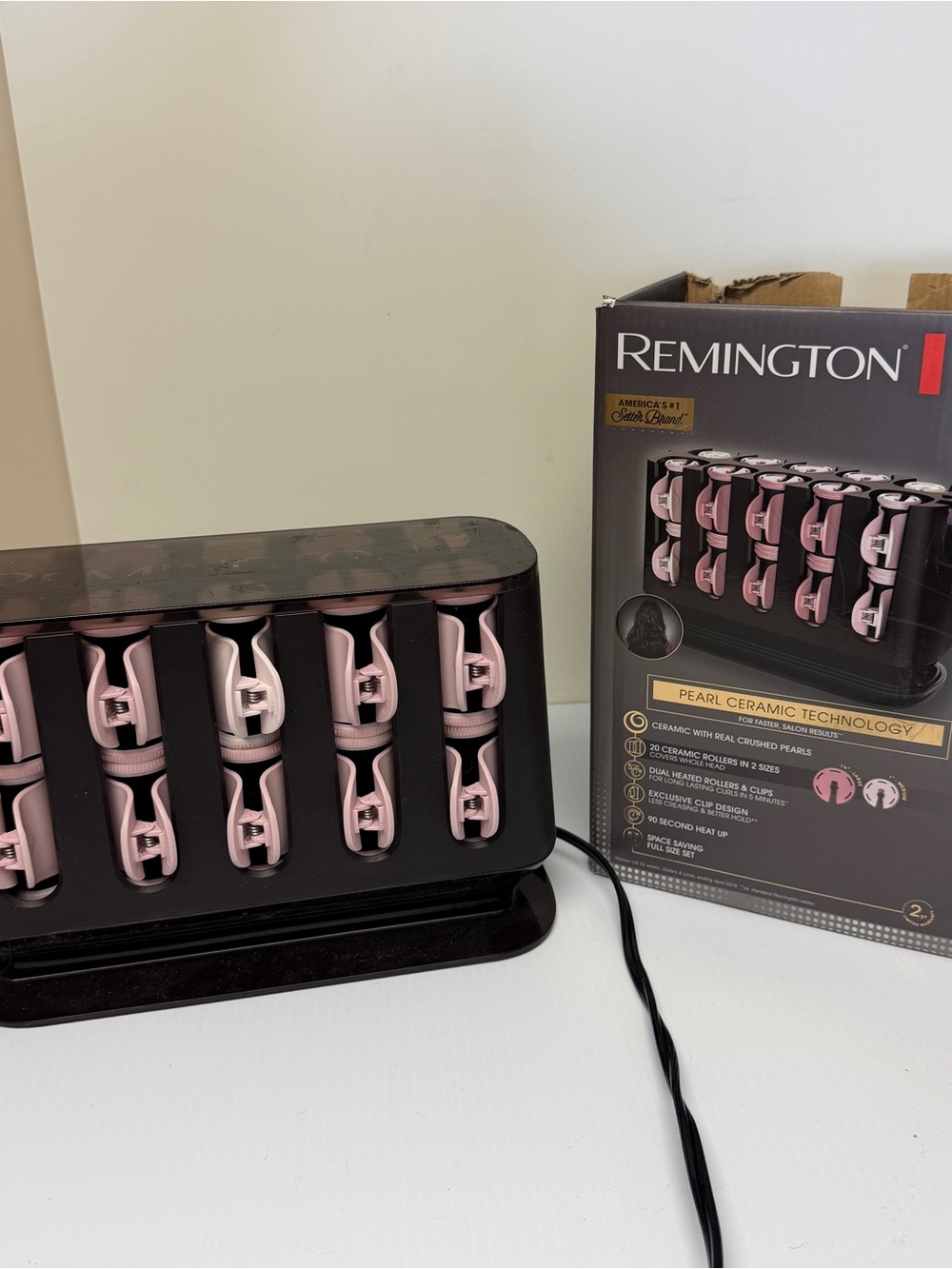Remington Pro  Pearl Ceramic Pink Hair Rollers Set H9100